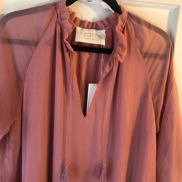 NWT Notes du Nord Blaire Tiered Silk Pink Sheer Maxi Dress Ruffle Danish 40 or L - Picture 12 of 15
